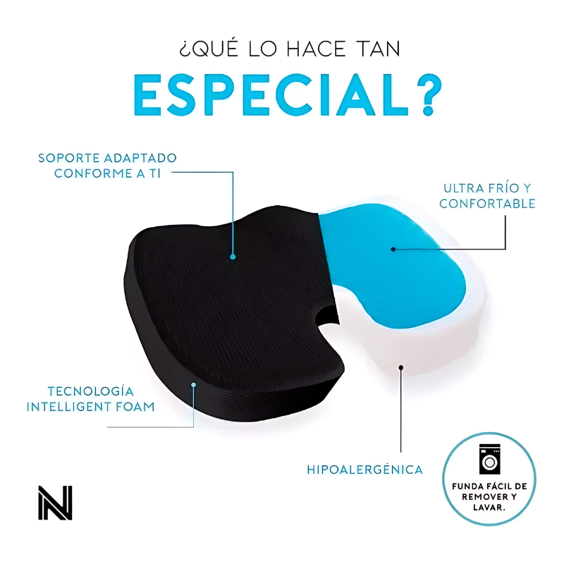 ERGOCOJIN RELAX COJÍN GEL VISCOELÁSTICO PREMIUM CON SOPORTE LUMBAR