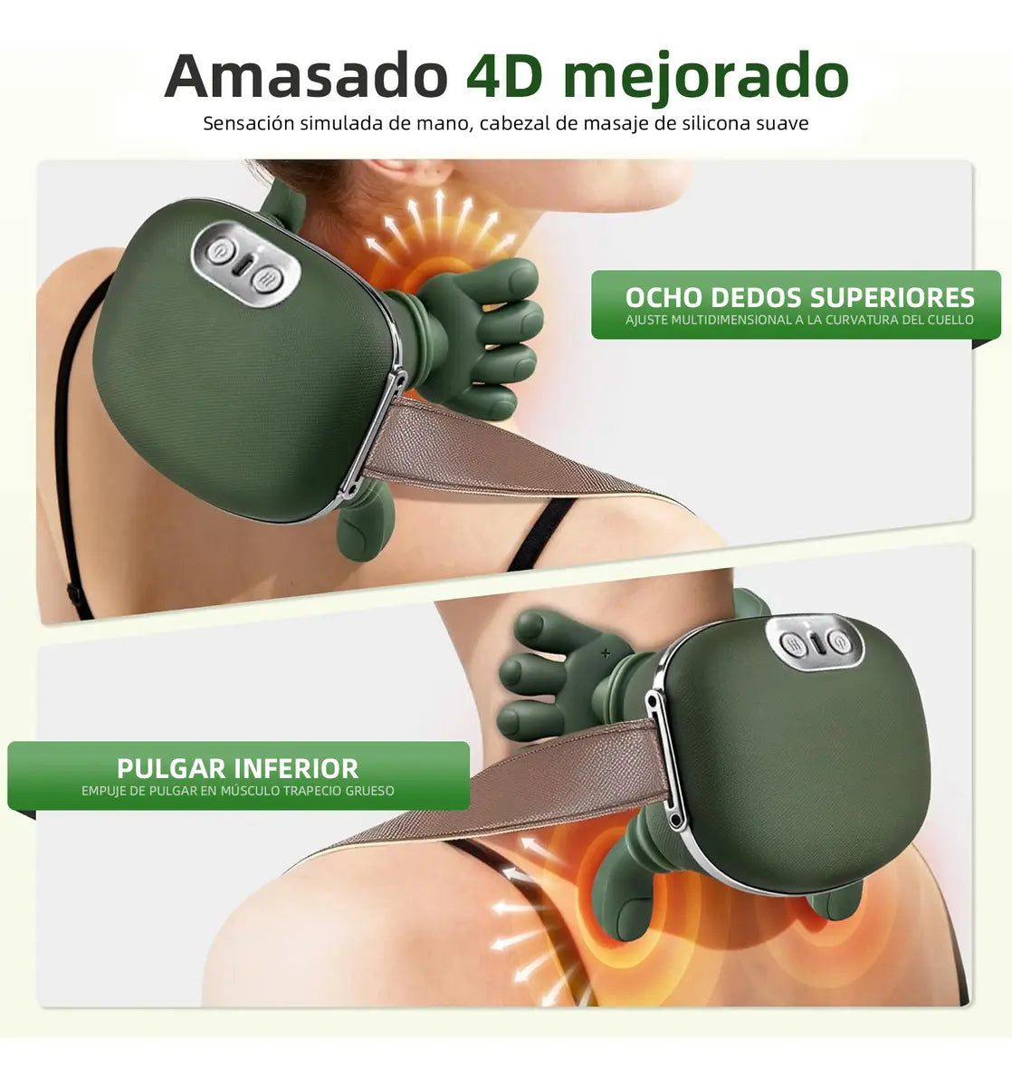 BrBelley Masajeador eléctrico🔥 con terapia Termina y diseño de mano simulada... Alivio total 🤯