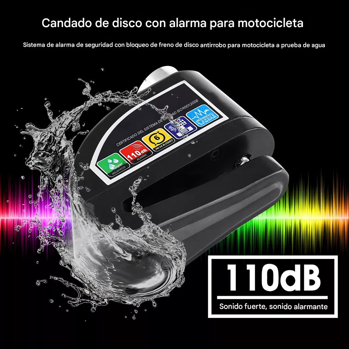 🚴♂️POWERMOTOR CANDADO CON ALARMA 120DB PARA DISCO DE MOTO SCUTER O BICICLETA🏍️❤️