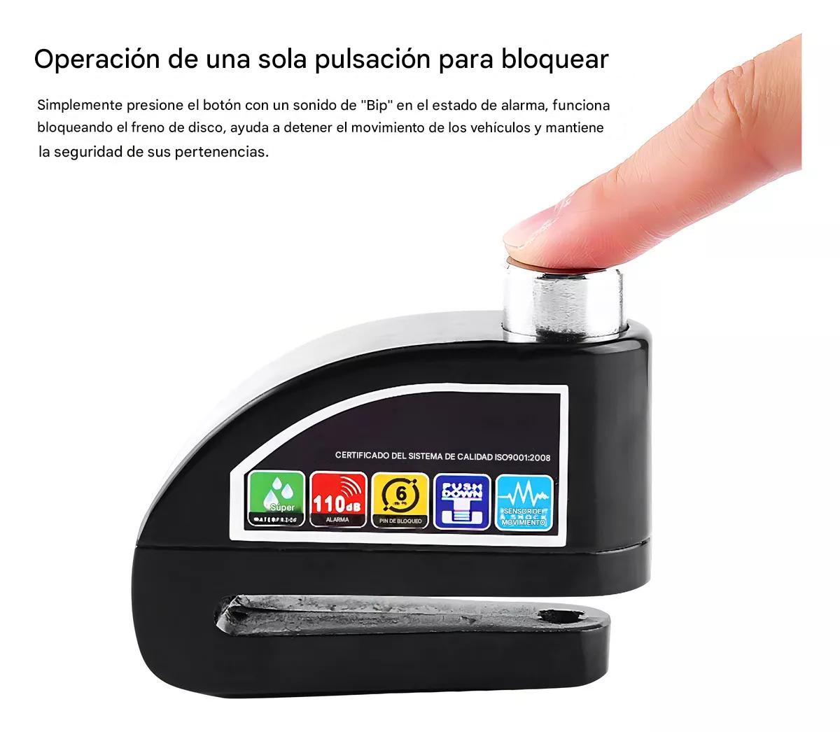 🚴♂️POWERMOTOR CANDADO CON ALARMA 120DB PARA DISCO DE MOTO SCUTER O BICICLETA🏍️❤️