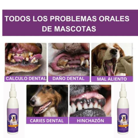 HAPPY PETS® SPARAY 120ML ORAL LIMPIADOR PARA PERRO Y GATOS TU MEJOR AMIGO🐱🐶