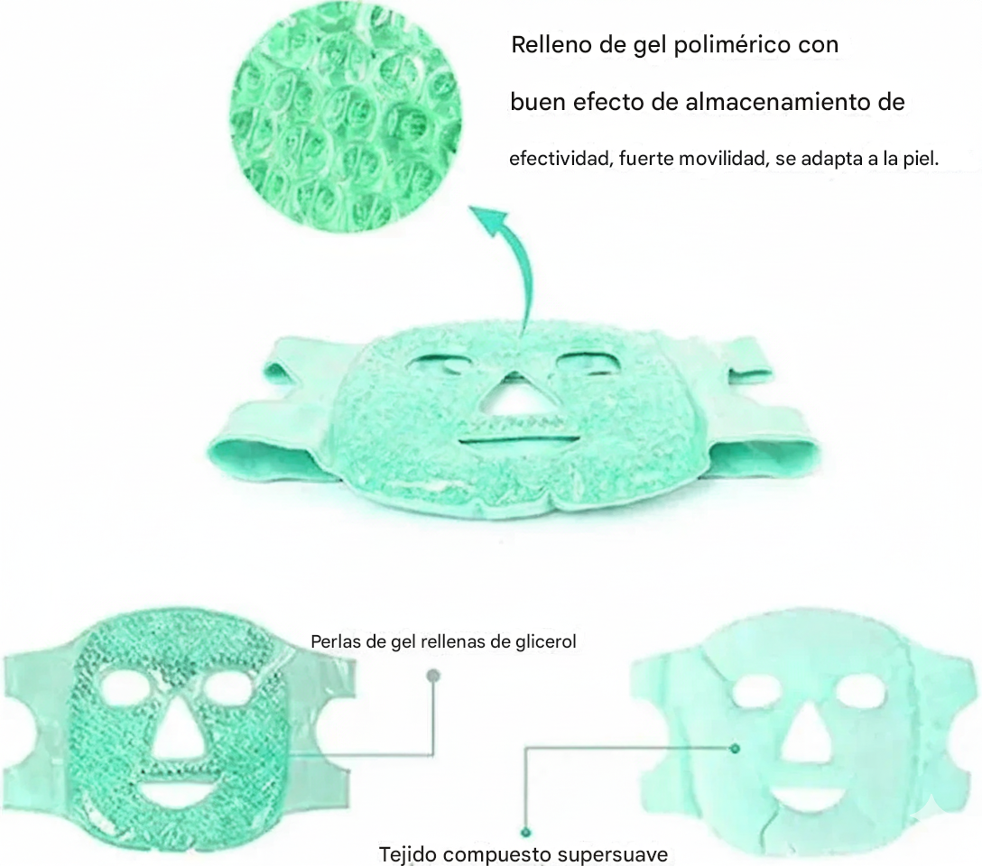 Máscara Facial Frío Calor: ojos hinchados, alivio de migrañas, cuidado de la piel, hinchazón, acné, azul