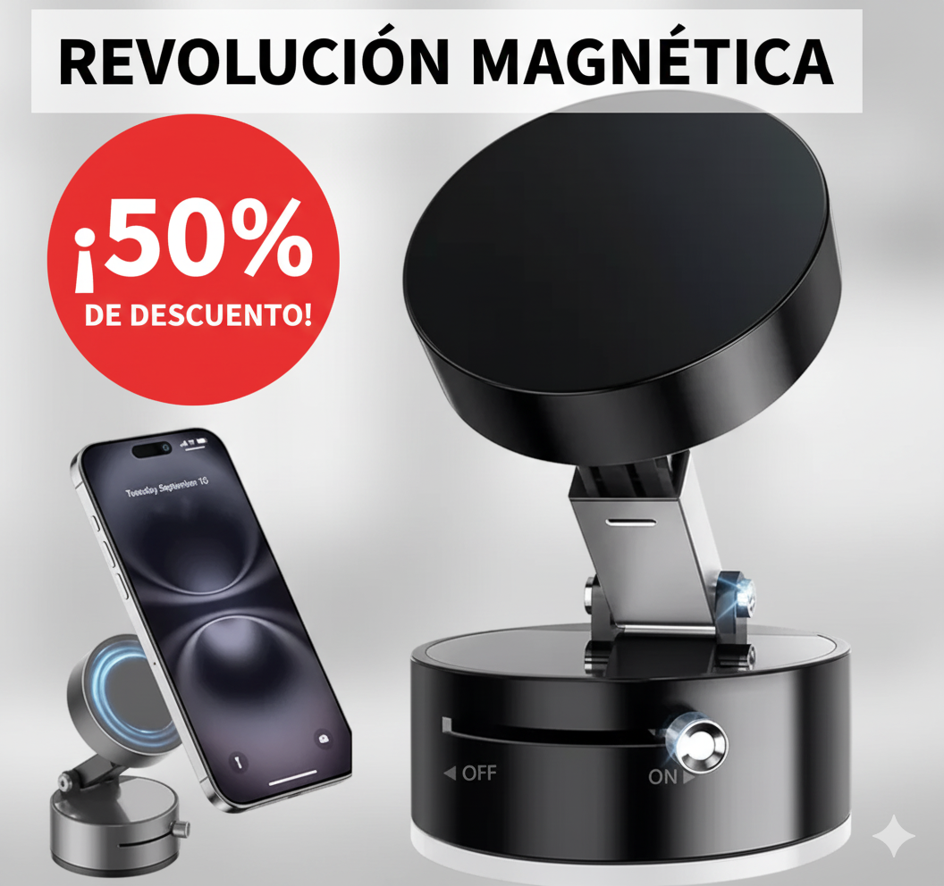 Soporte Magnético para Celular con sistema de Succión al Vacío💯🔥 Imantado y Plegable📱