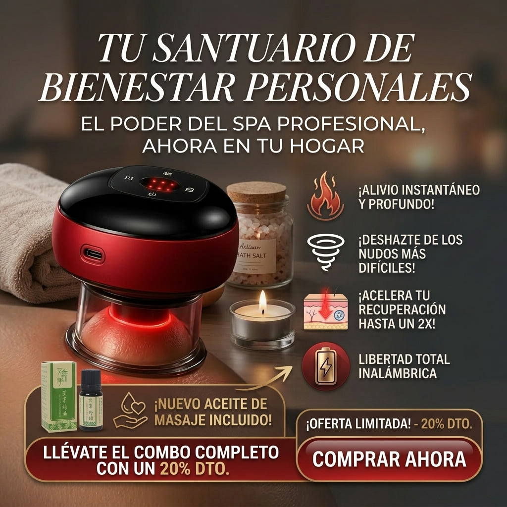 Cupping : 🔥Ventosa Eléctrica con Calefacción y Aceite Esencial de Regalo🎁Tu Spa de Masaje en Casa:🔥😉