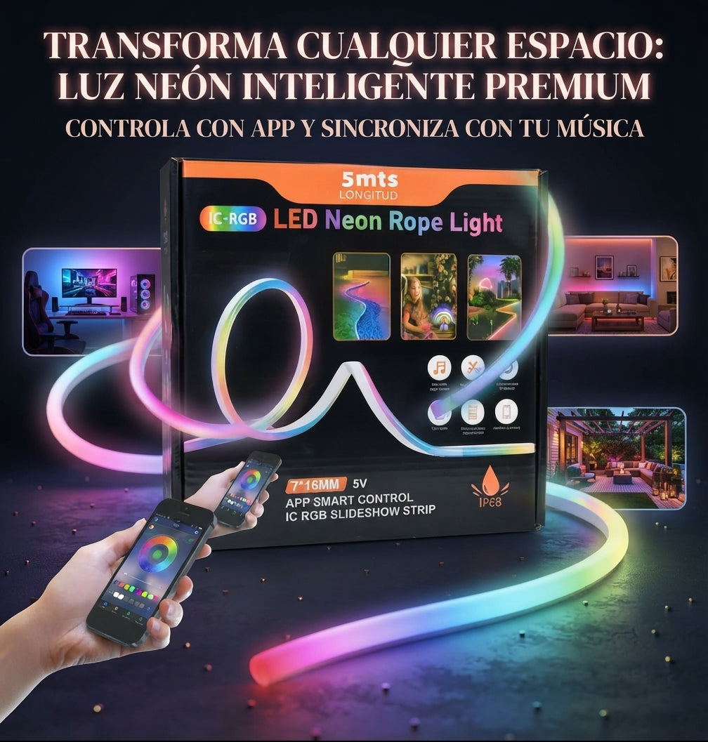 RGBIC🔥Cinta Led De Neon Rgb Musical Ip68👌