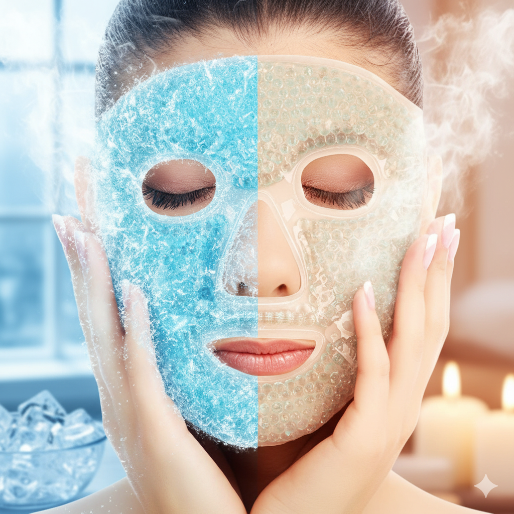 Máscara Facial Frío Calor: ojos hinchados, alivio de migrañas, cuidado de la piel, hinchazón, acné, azul