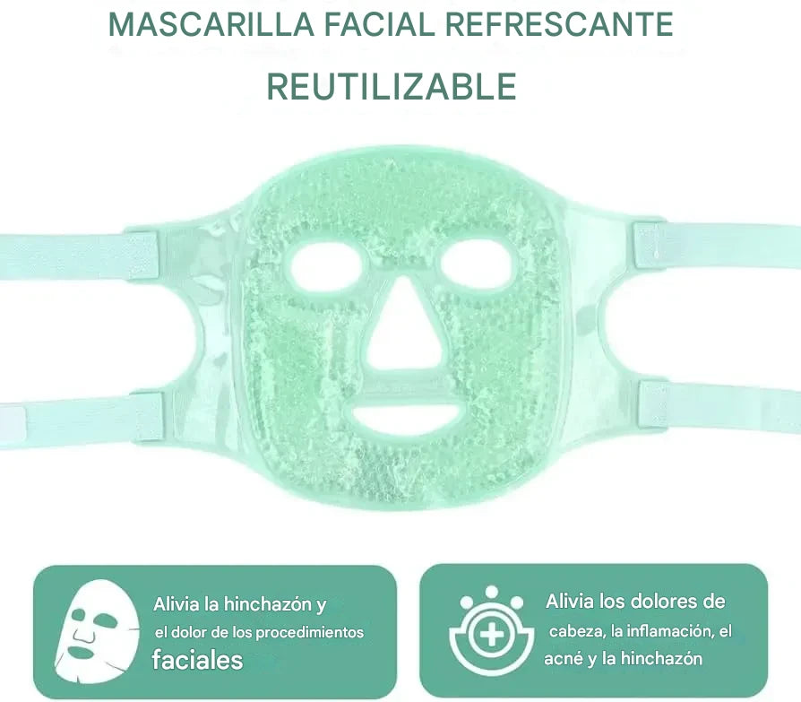 Máscara Facial Frío Calor: ojos hinchados, alivio de migrañas, cuidado de la piel, hinchazón, acné, azul