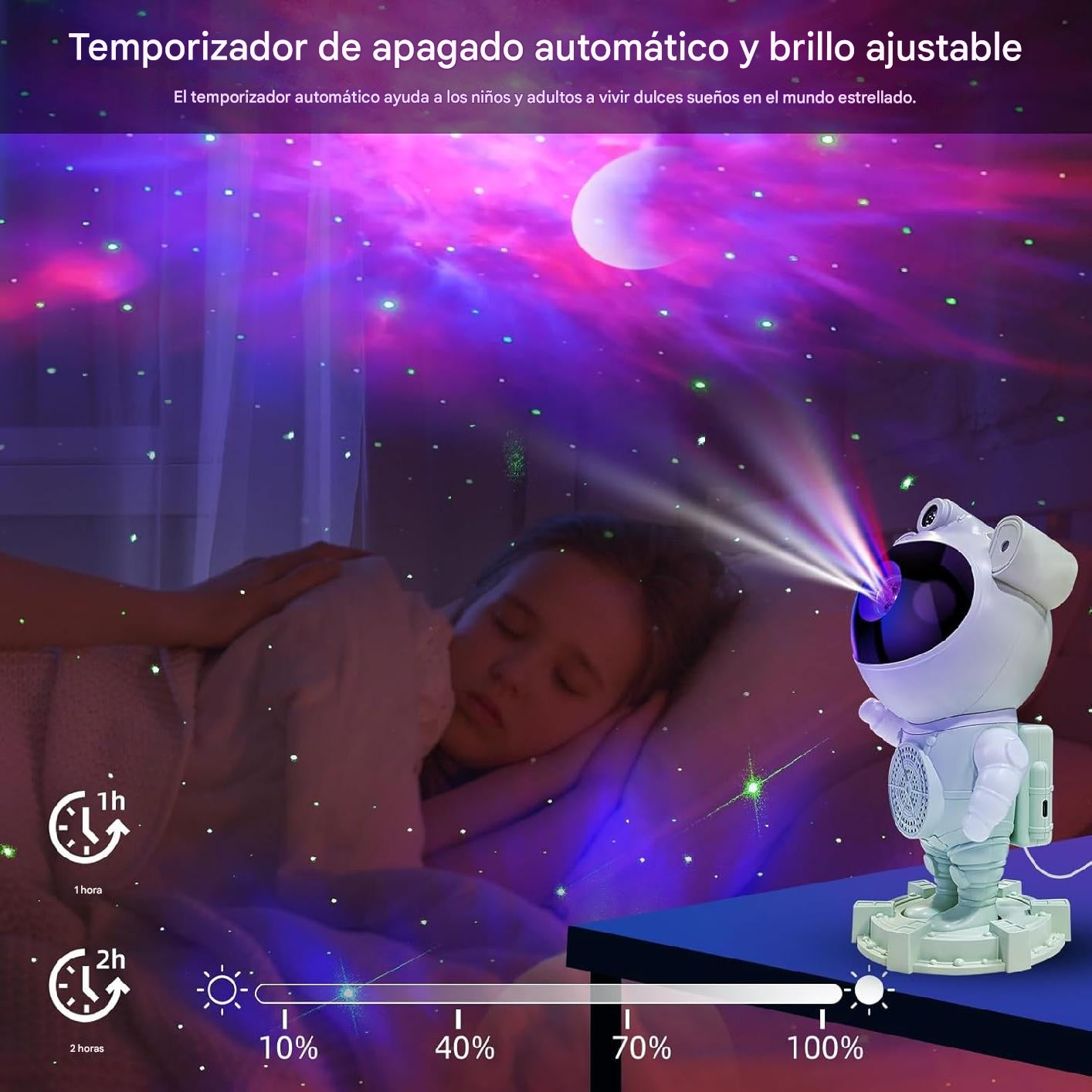 PROYECTOR DE GALAXIA ASTRONAUTA PARLANTE BLUETOOTH