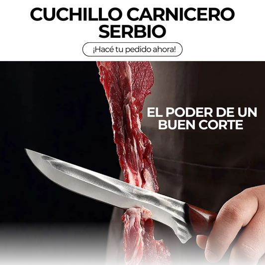 Cuchillo de Carnicero Serbio Forjado a Mano+ Funda:  Lo que todo cocinero debe tener