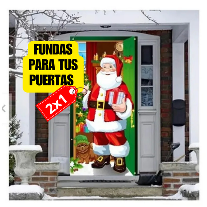 OFERTA ESPECIAL2X1💯🎁🎄 FUNDA DE PUERTA NAVIDEÑA🤶🏡