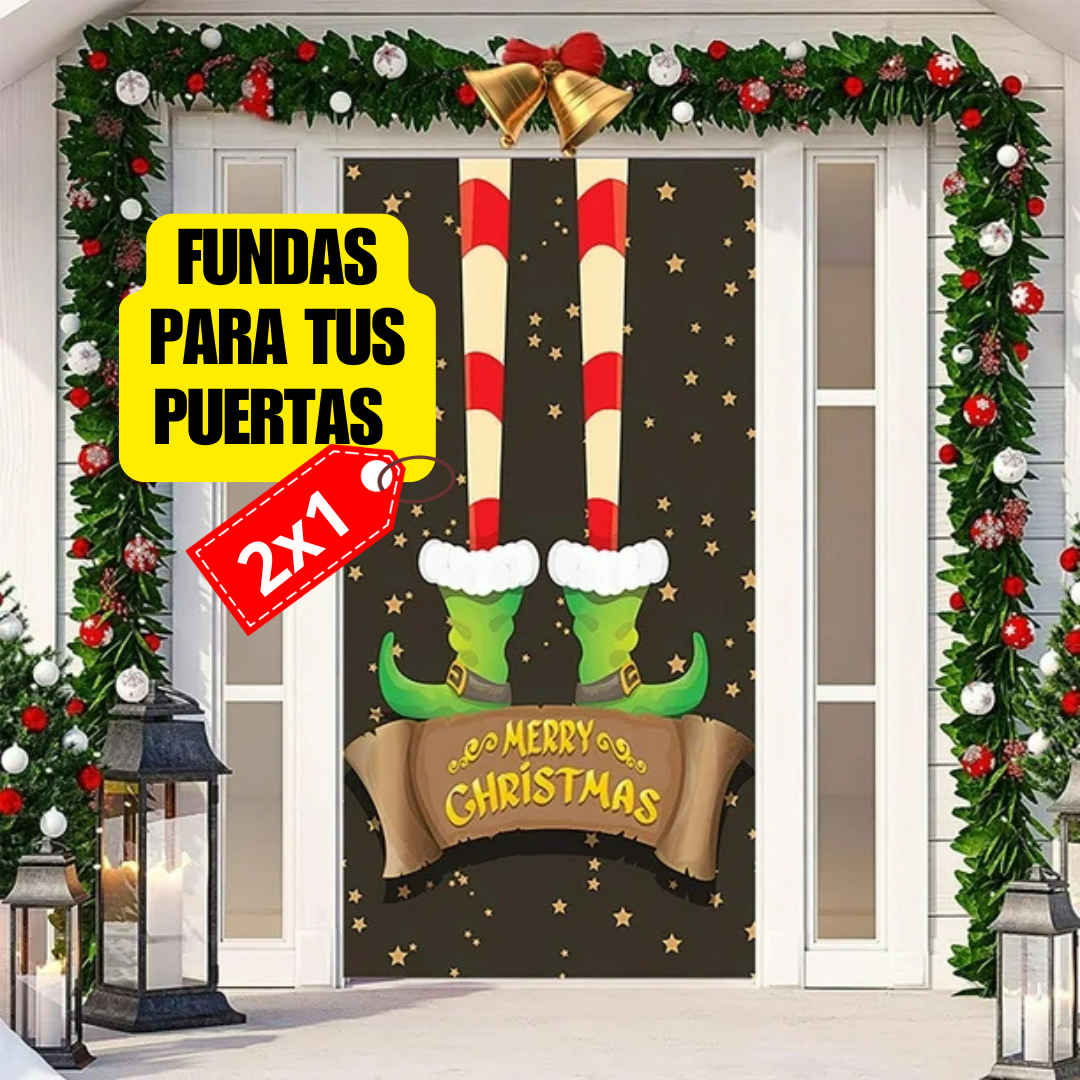 OFERTA ESPECIAL2X1💯🎁🎄 FUNDA DE PUERTA NAVIDEÑA🤶🏡
