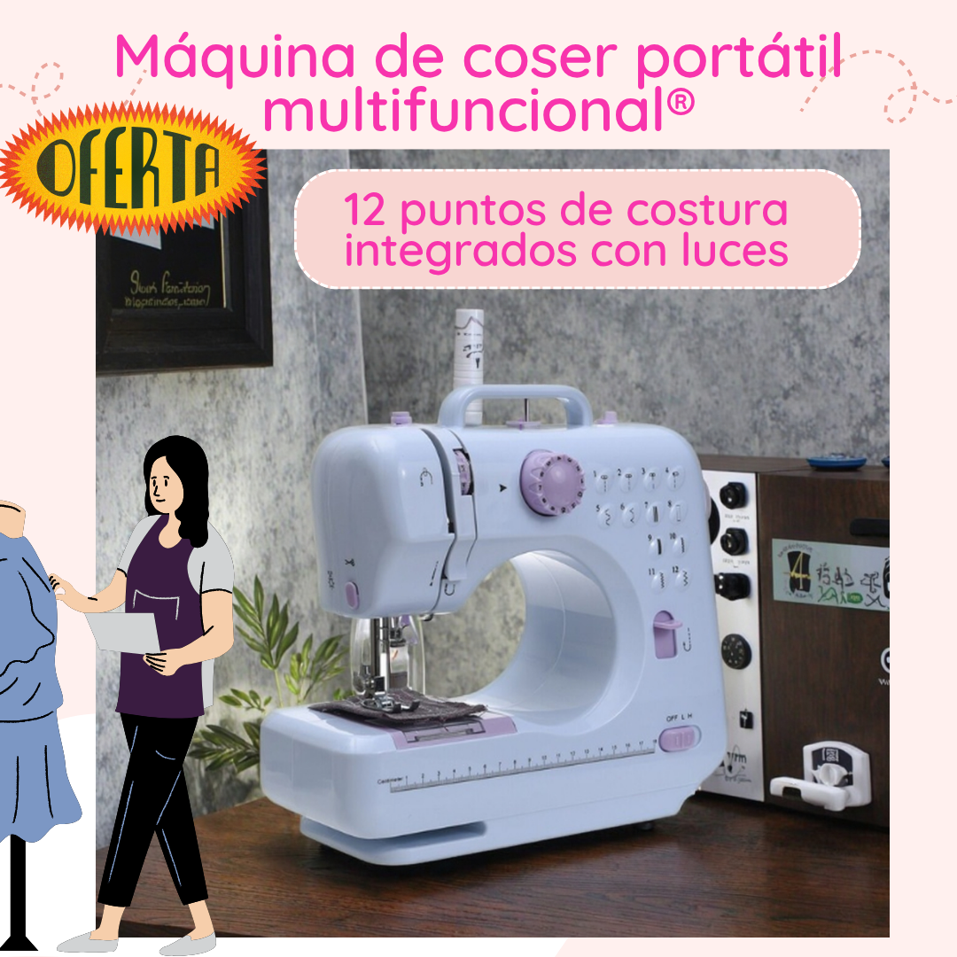 Sewing Machine💯 Máquina de Coser Eléctrica, con 12 Puntadas y Luz LED: