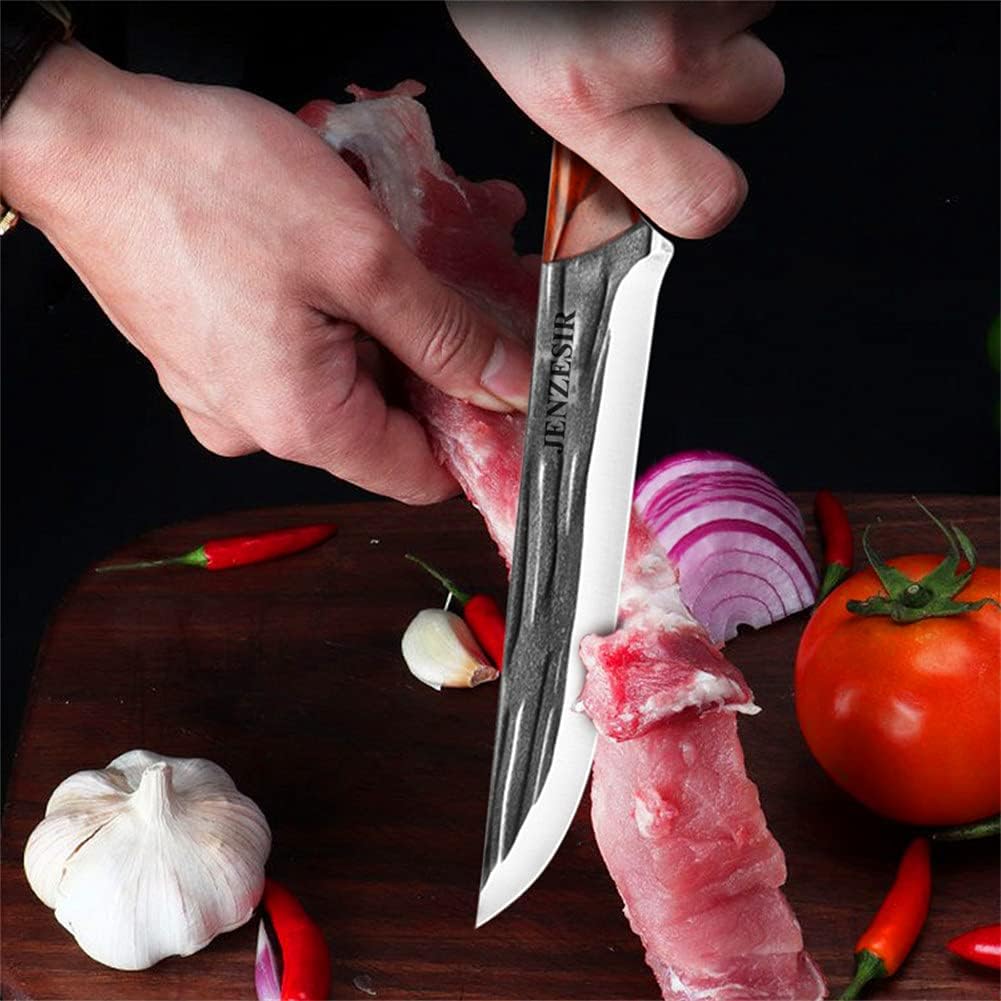 Cuchillo de Carnicero Serbio Forjado a Mano+ Funda:  Lo que todo cocinero debe tener
