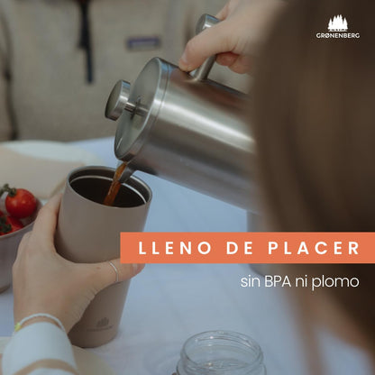 ❤️PRENSA CAFETERA FRANCESA (600ML) EN ACERO DOMINA EL ARTE DEL CAFE☕