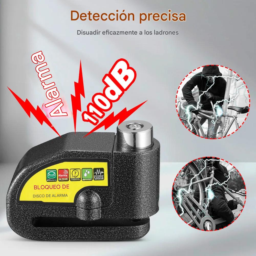 🚴‍♂️POWERMOTOR CANDADO CON ALARMA 120DB PARA DISCO DE MOTO SCUTER O BICICLETA🏍️❤️