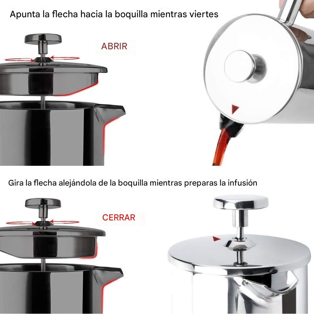☕Prensa Francesa de 1 Litro en Acero Inoxidable — El café colombiano que mereces, listo en 4 minutos☕