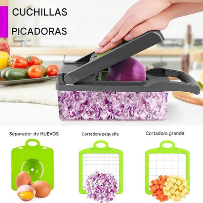 PICADOR MULTIFUNCIONAL DE VERDURAS Y QUESO 14 EN 1