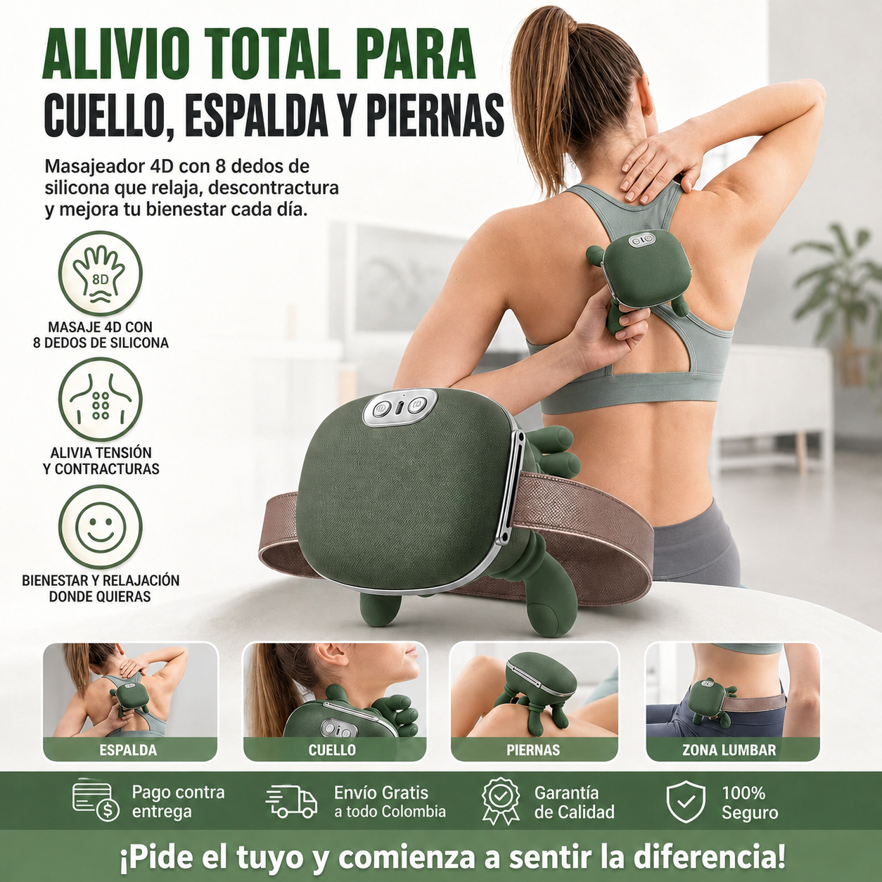 BrBelley Masajeador eléctrico🔥 con terapia Termina y diseño de mano simulada... Alivio total 🤯