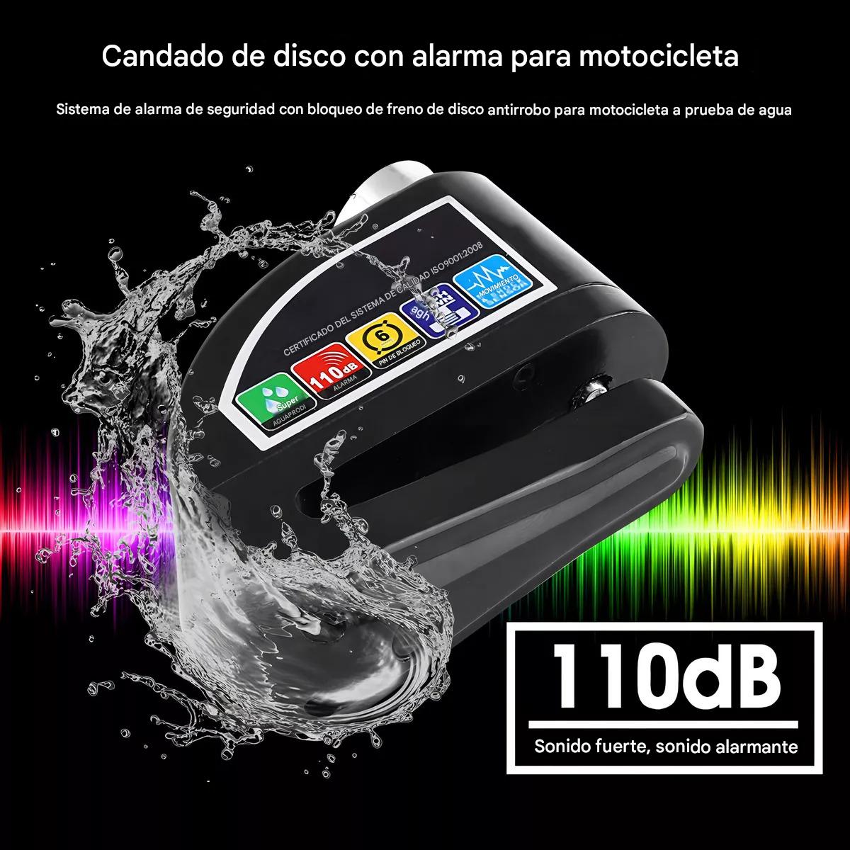 🚴‍♂️POWERMOTOR CANDADO CON ALARMA 120DB PARA DISCO DE MOTO SCUTER O BICICLETA🏍️❤️