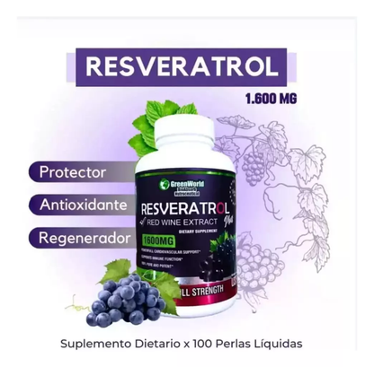 RESVERATROL PLUS x 100 Cápsulas 💊 | Juventud y potencia pura 🔥