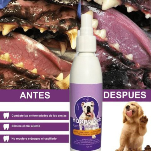 HAPPY PETS®  SPARAY 120ML ORAL LIMPIADOR  PARA PERRO Y GATOS TU MEJOR AMIGO🐱🐶