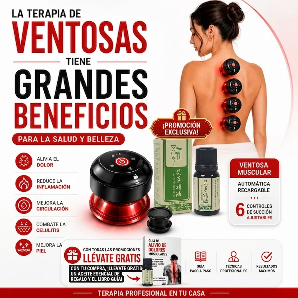 Cupping : 🔥Ventosa Eléctrica con Calefacción y Aceite Esencial de Regalo🎁Tu Spa de Masaje en Casa:🔥😉