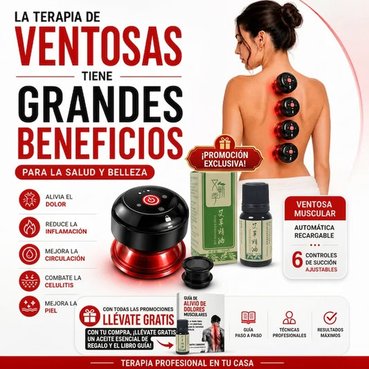 Cupping : 🔥Ventosa Eléctrica con Calefacción y Aceite Esencial de Regalo🎁Tu Spa de Masaje en Casa:🔥😉