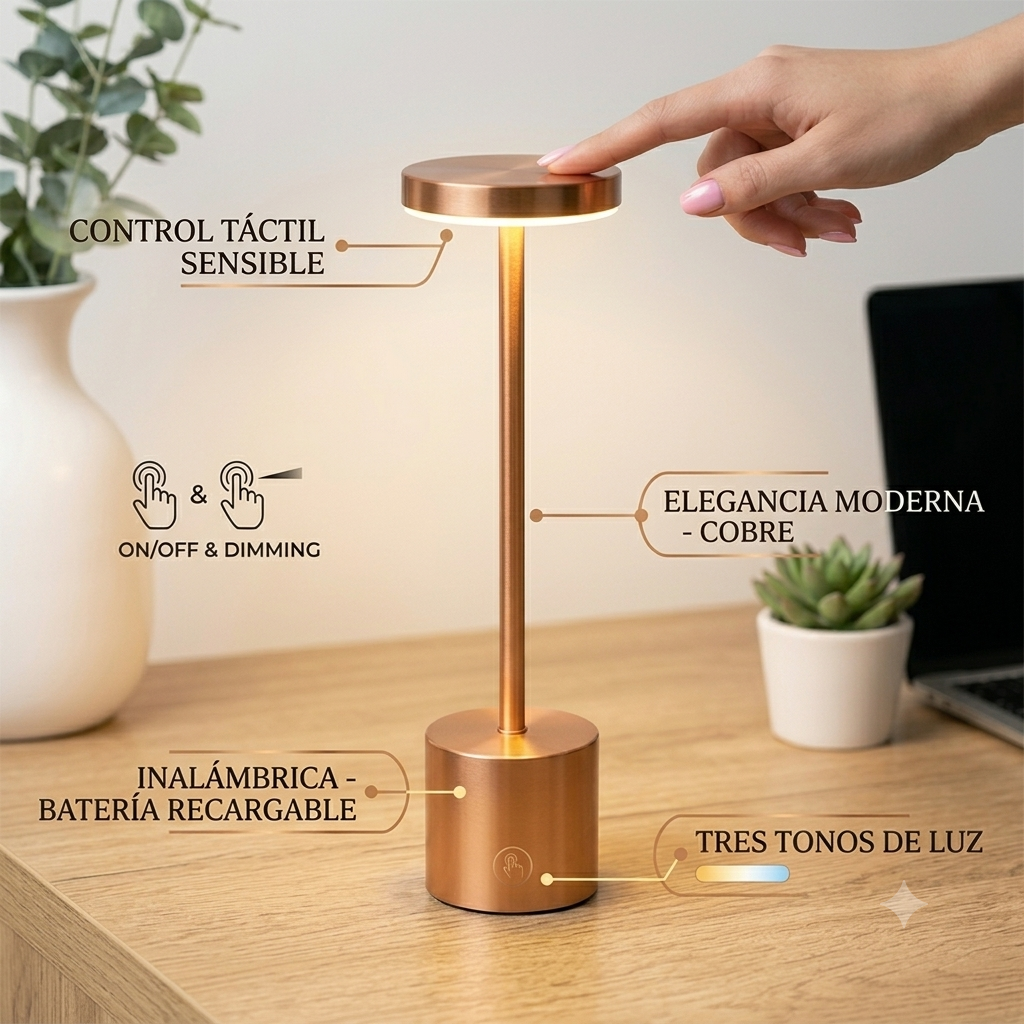 Lámpara de Pie LED Moderna en Dorado | Iluminación Minimalista para Sala, Habitación y Oficina