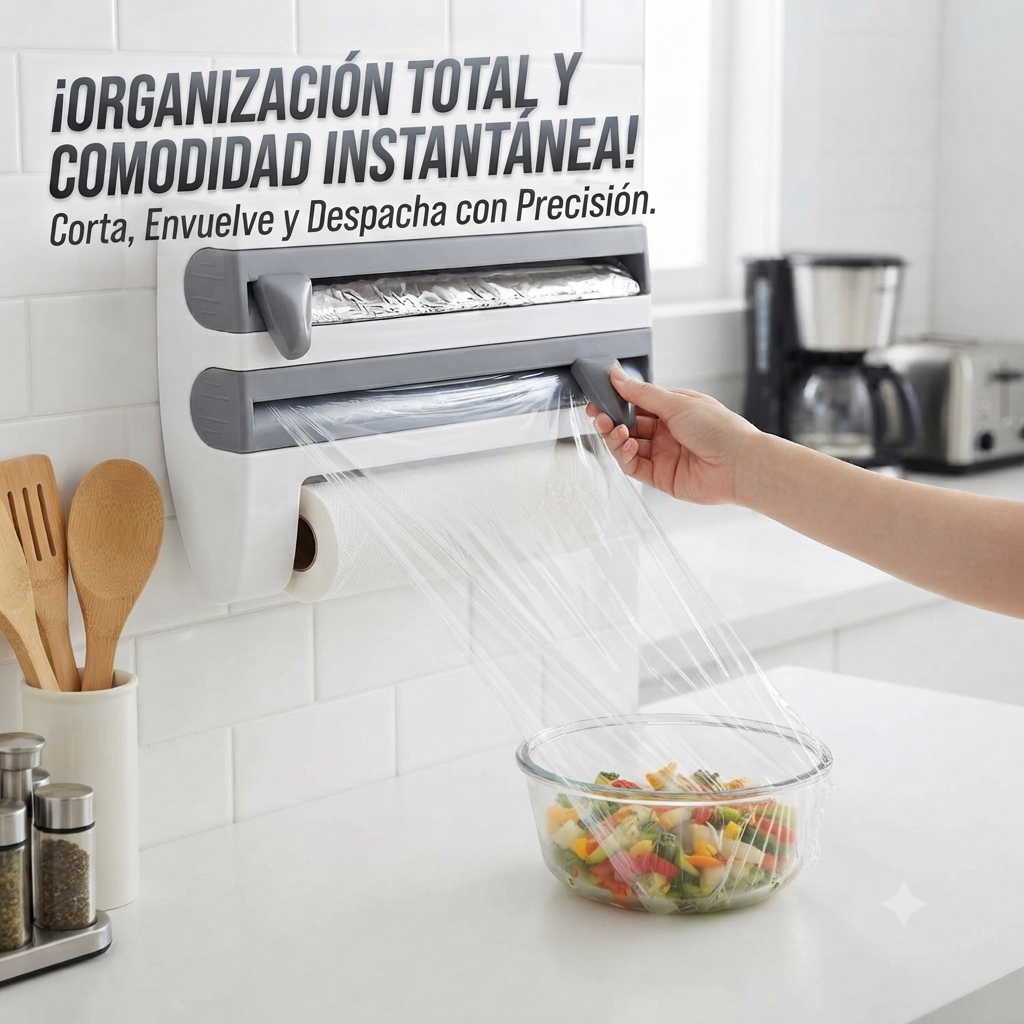 Dispensador de Papel para Cocina 4 en 1 Multiuso