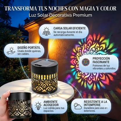 👉🏻Lampara Mandala🏵️ Solar de Pared con Proyección 7 Colores🔥👉🏻