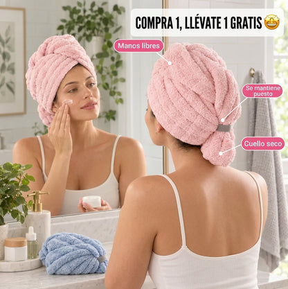 👉Twist' La Toalla Para Cabello Secado Rápido Plush Secadorapido 2x1🤯