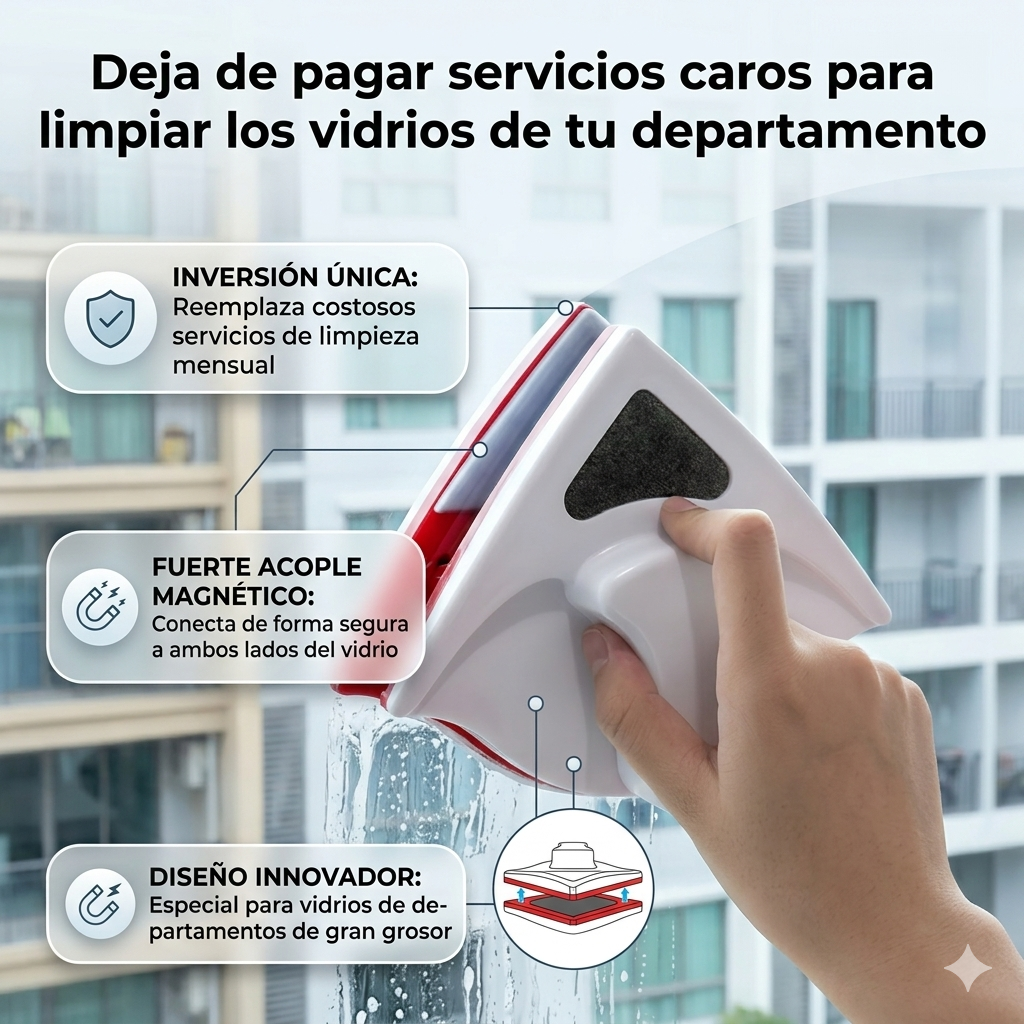 Limpia Cristales 🪟Magnético: La forma más segura de limpiar ✨👉🏻