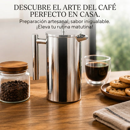 ☕Prensa Francesa de 1 Litro en Acero Inoxidable — El café colombiano que mereces, listo en 4 minutos☕