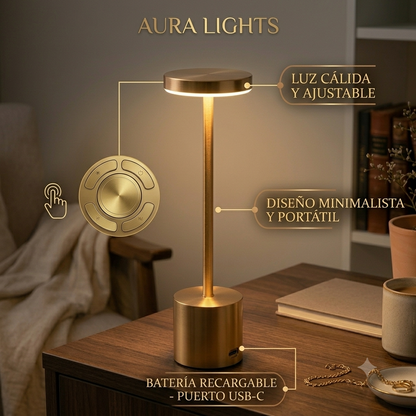 Lámpara de Pie LED Moderna en Dorado | Iluminación Minimalista para Sala, Habitación y Oficina