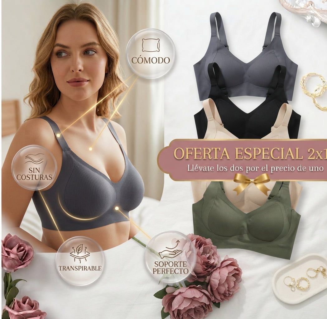OFERTA ESPECIAL🤯 Pack 2 Sostén Premium Sin Aros de Gel 👉🏻😉