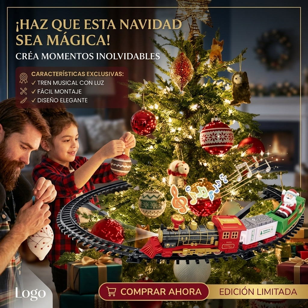 💫Set De Tren 🚂Colgante🎄 Para Árbol De Navid🎁🧑🏻‍🎄🎄