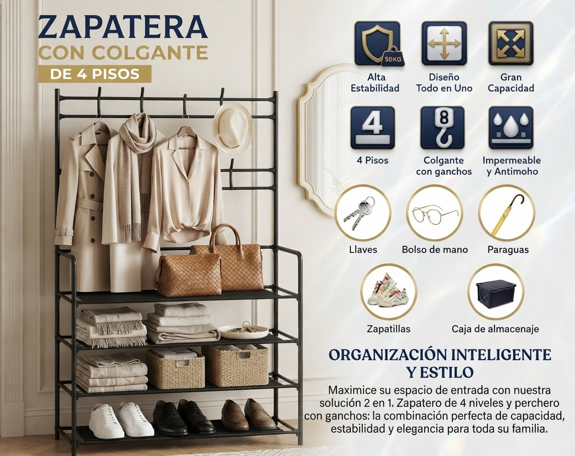 👉🏻Organizador 2 en 1 Colgador con 4 Niveles-🤯