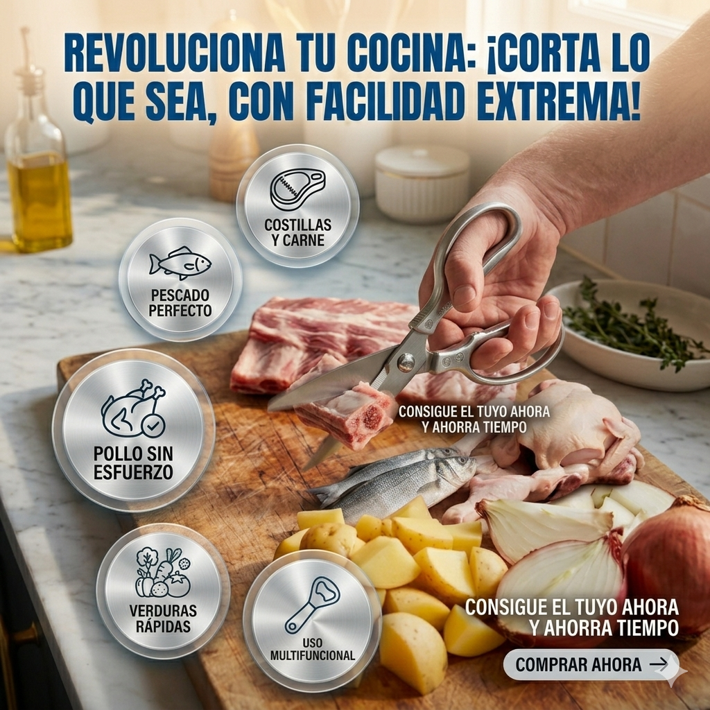 Tijera Acero KitchenPro: precisión, fuerza y versatilidad en tu cocina🧑🏻‍🍳