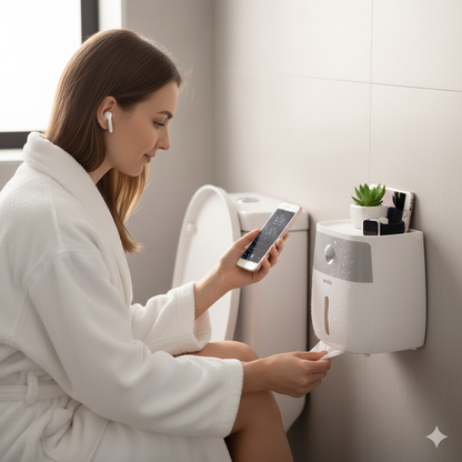 Soporte Dispensador de papel higiénico portátil, impermeable