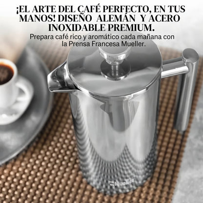 ☕Prensa Francesa de 1 Litro en Acero Inoxidable — El café colombiano que mereces, listo en 4 minutos☕