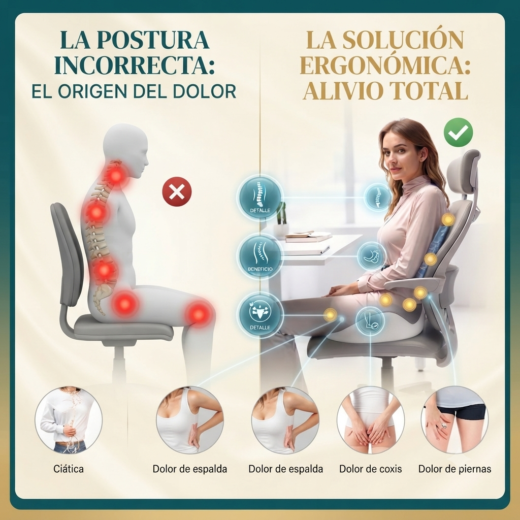 Cojin hergonomico Para dolor de coxis