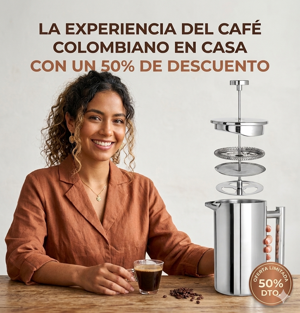 PRENSA FRANCESA 1 LITRO🧏🏻‍♀️ EN ACERO INOXIDABLE: El Arte del mejor Café ☕