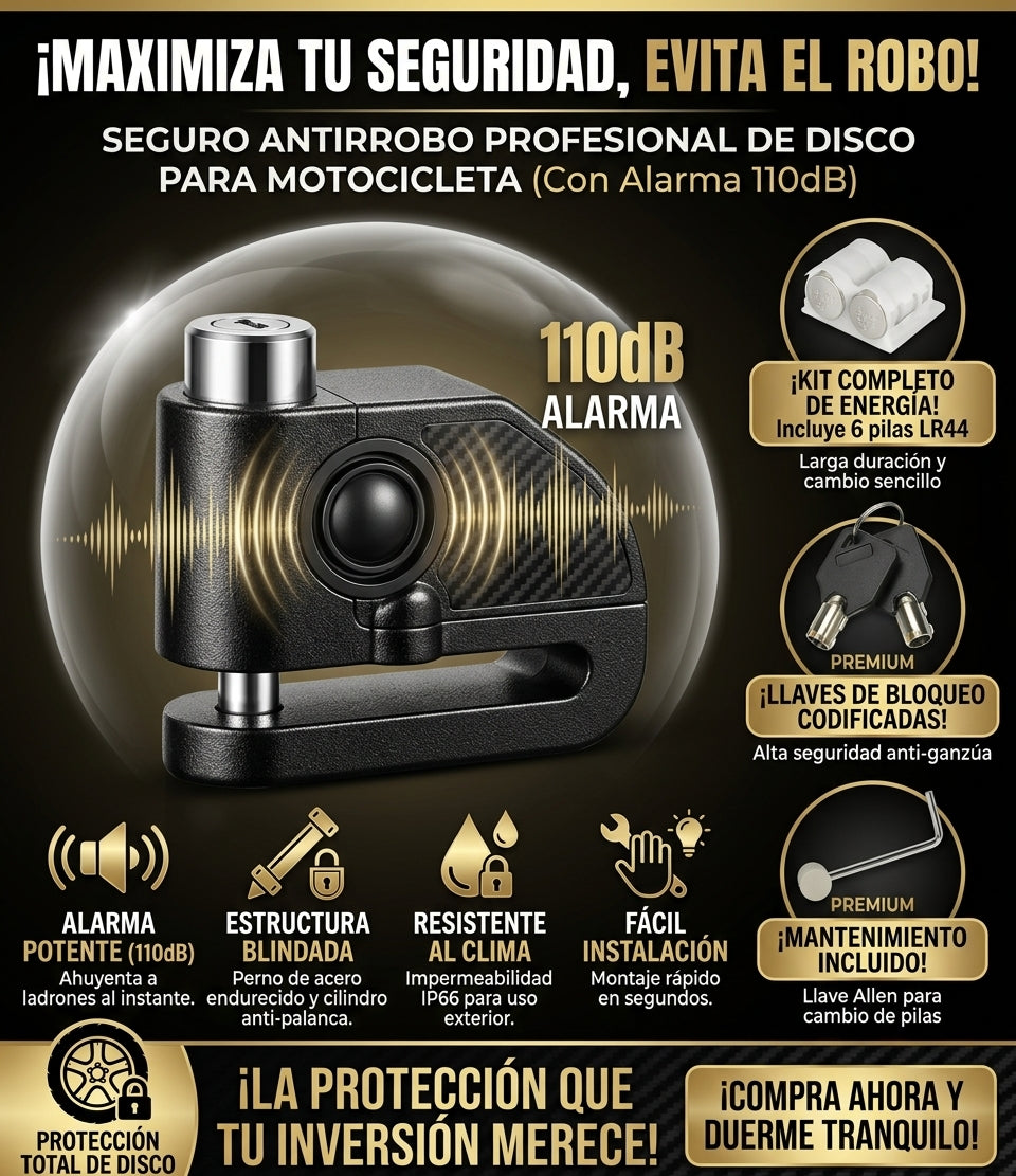 Candado De Alarma Para Moto