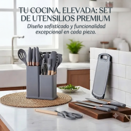 Kit Utensilios Cocina Silicona 19 Piezas