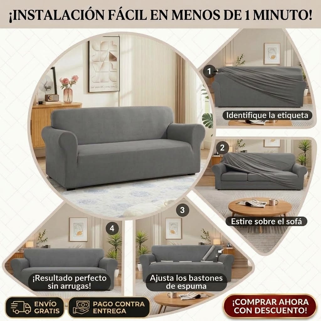 🛋️Funda Protectora Para Sofa De 3 Cuerpos✨👉🏡