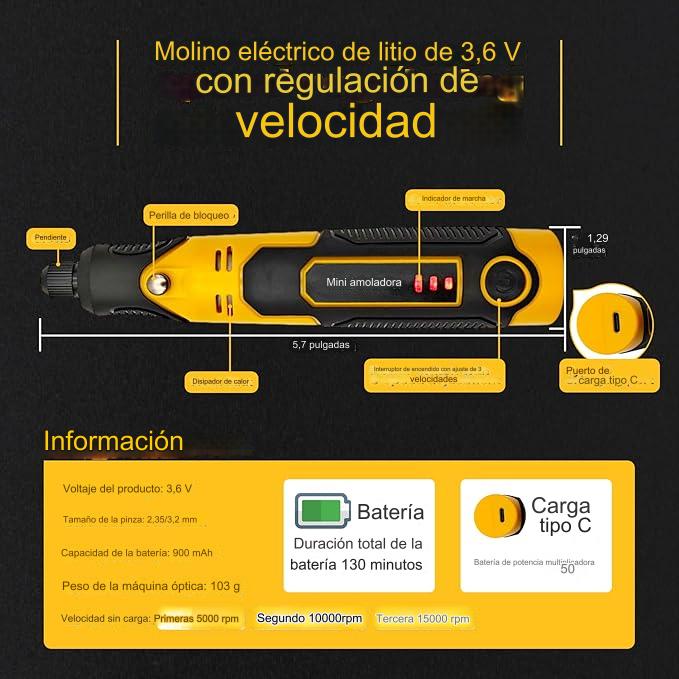 ROTOTOOL® DREMEL INALAMBRICO DE ALTA VELOCIDAD TODO EN UNO