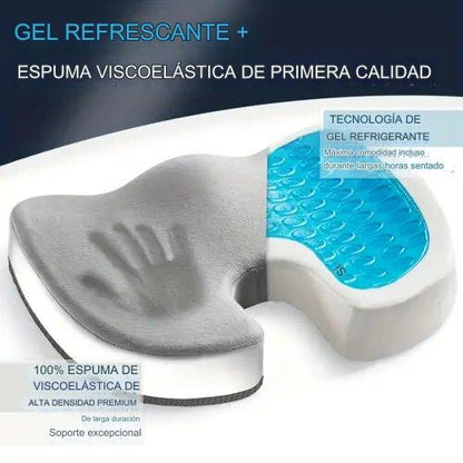 ERGOCOJIN RELAX  COJÍN GEL VISCOELÁSTICO PREMIUM CON SOPORTE LUMBAR