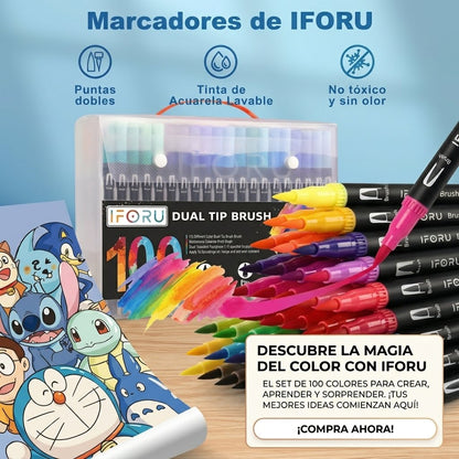 🎨Marcadores Doble Punta Pincel🧑🏻‍🎨Dale color a tus ideas 💡