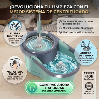 🫧Mopa Trapeador 👉🏻Giratorio 360 De 2 Mopas🤯🧹Fácil sin Esfuerzo