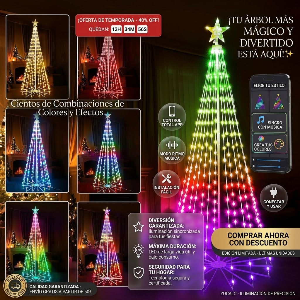 Estrella Navidena Con Ramal De Luces Led